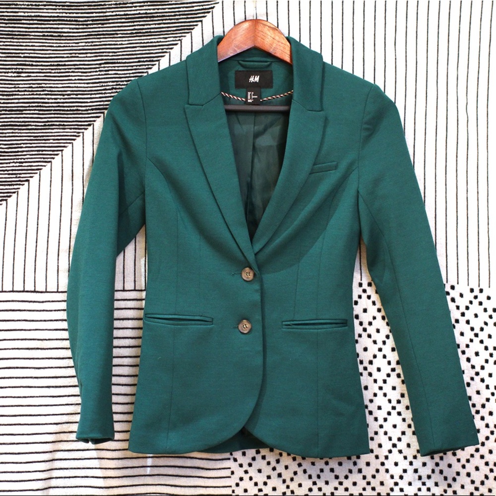 H&M Green Fitted Blazer
